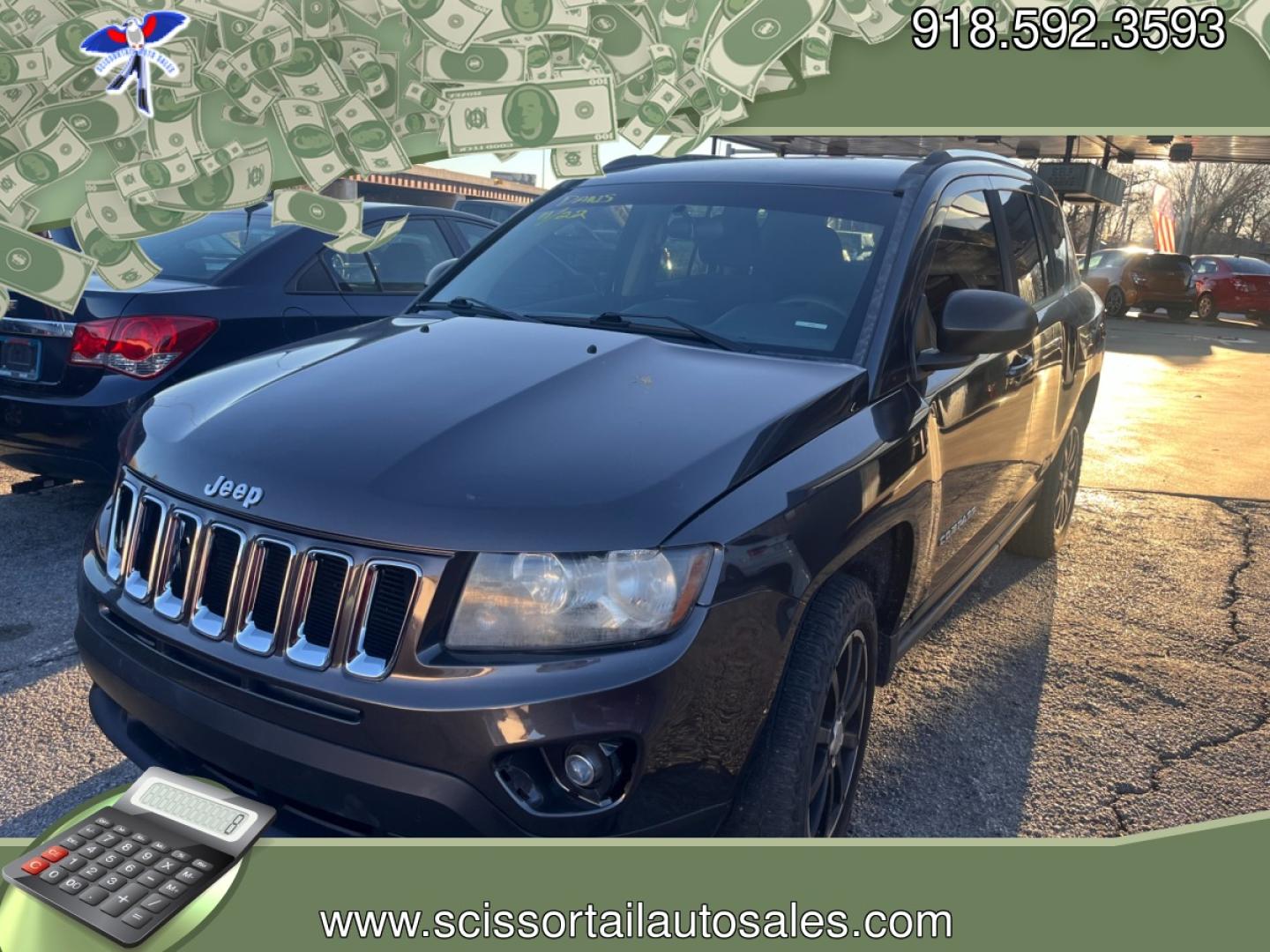 2015 GRAY JEEP COMPASS SPORT Sport FWD (1C4NJCBA3FD) with an 2.0L L4 DOHC 16V engine, located at 8101 E. Skelly Dr., Tulsa, OK, 74129, (918) 592-3593, 36.121891, -95.888802 - Photo#0